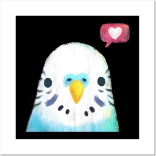 Blue Budgerigar bird Posters and Art